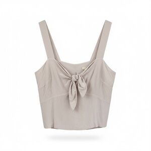 H&M Light Beige Tie-Front Top